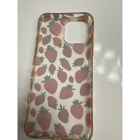 Cute Clear Red Transparent Strawberry iPhone 12 Pro Max phone case trendy - Picture 4 of 4